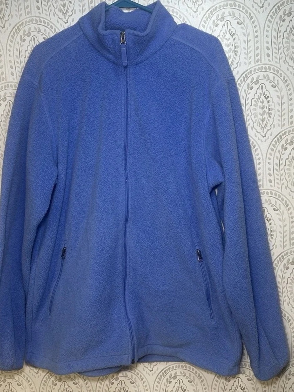 Men's Blue Full-Zip Fleece Sweater - Brand Not Visible